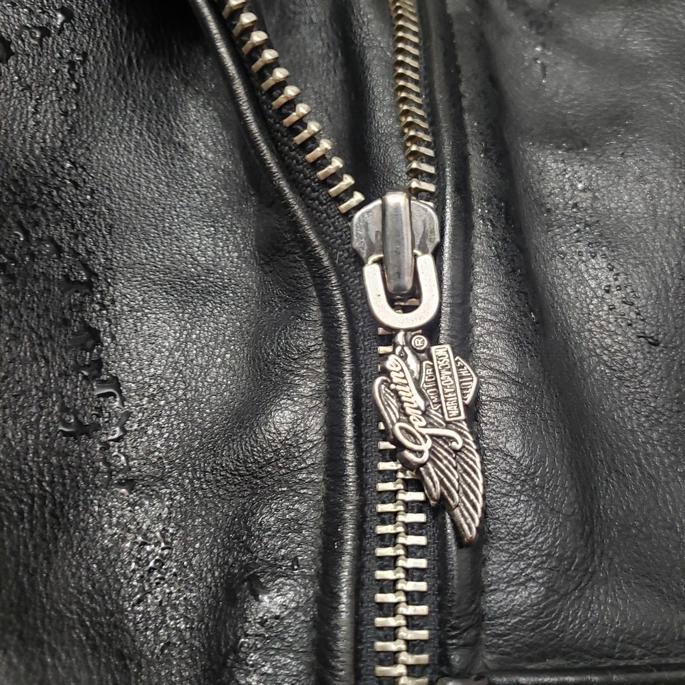 Harley-Davidson Black Leather Biker Jacket - Picture 7 of 15